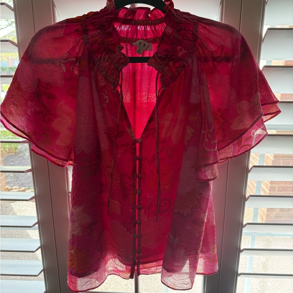 🌼THML Elegant Pink Ruffled Women's Top🌼